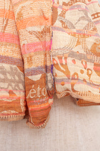 Letol made in France organic cotton jacquard  weave scarf, Olympe design in rose des sables, desert rose.