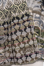 Load image into Gallery viewer, Letol made in France organic cotton jacquard  weave scarf, Amira design in olives, olive green.