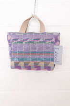 Load image into Gallery viewer, Letol made in France mini sized tote bag, organic cotton jacquard weave reversible, Celine in lilac.