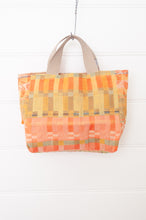 Load image into Gallery viewer, Letol made in France mini sized tote bag, organic cotton jacquard weave reversible, Audrey in coral and avocado.