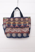 Load image into Gallery viewer, Letol made in France mini sized tote bag, organic cotton jacquard weave reversible, Celine in navy blue.