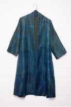 Load image into Gallery viewer, Stunning sapphire and emerald silk shibori coat from Neeru Kumar.