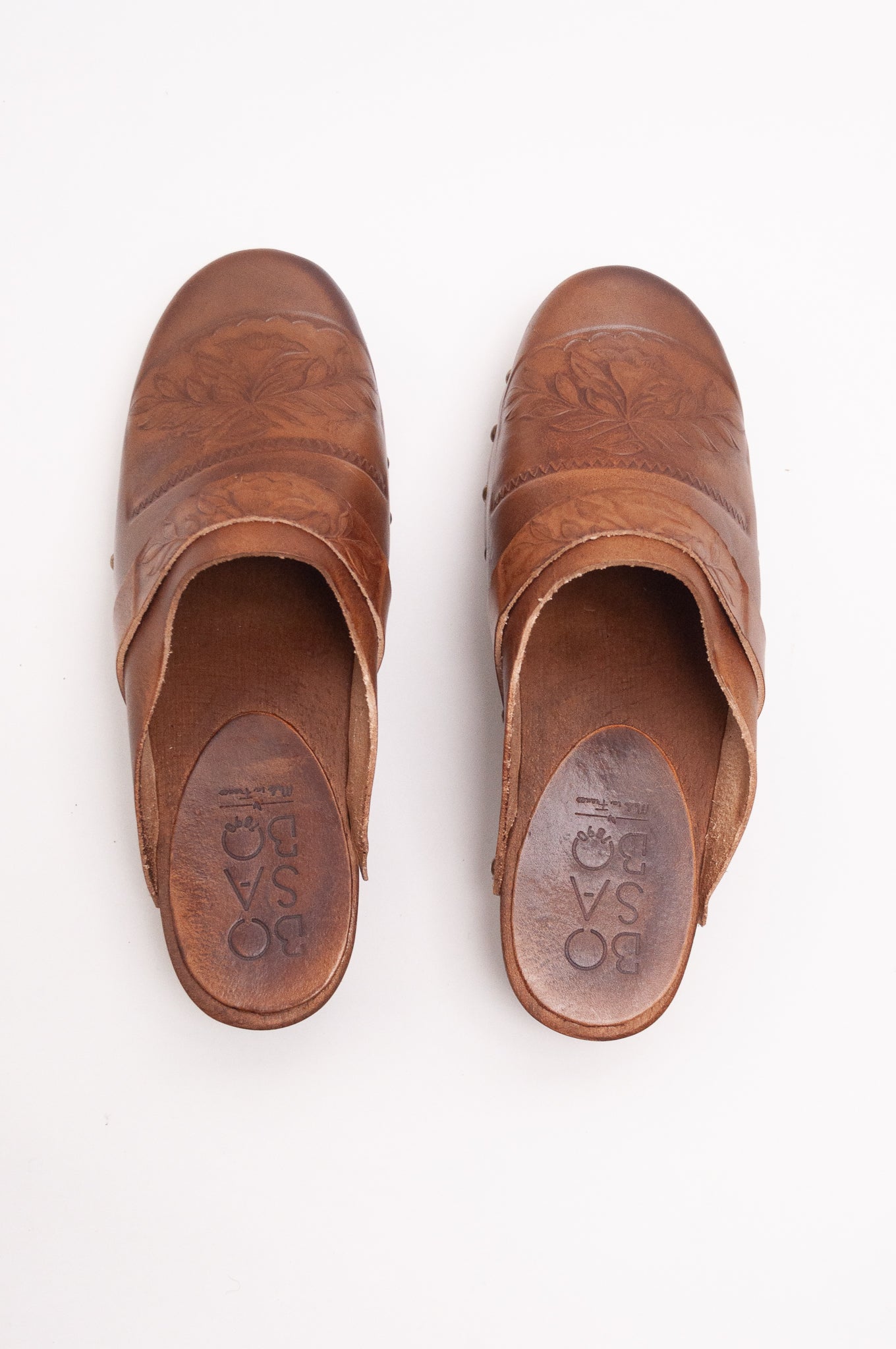 Bosabo classic Camille clog - embossed antique tan