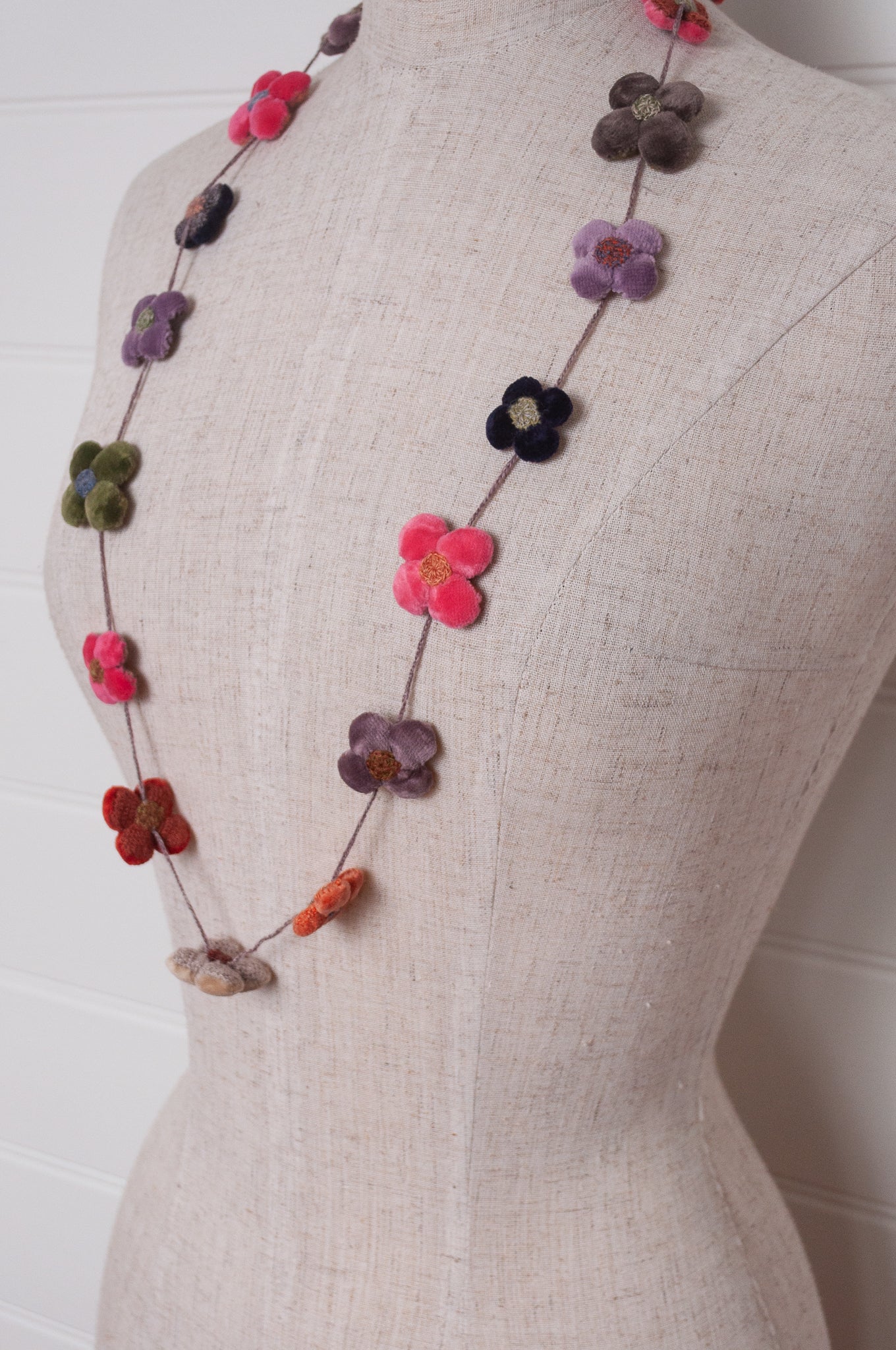 Sophie Digard necklace - Fleur 4 Pétales velours GRO