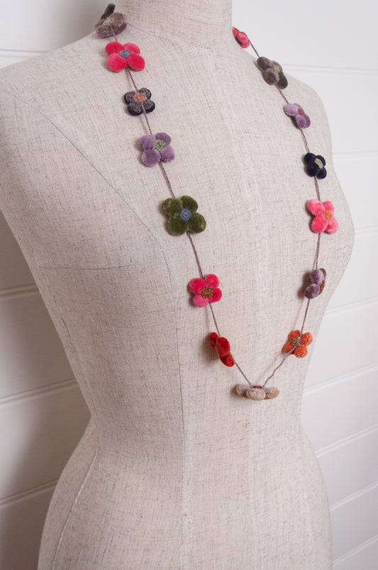 Sophie Digard necklace - Fleur 4 Pétales velours GRO