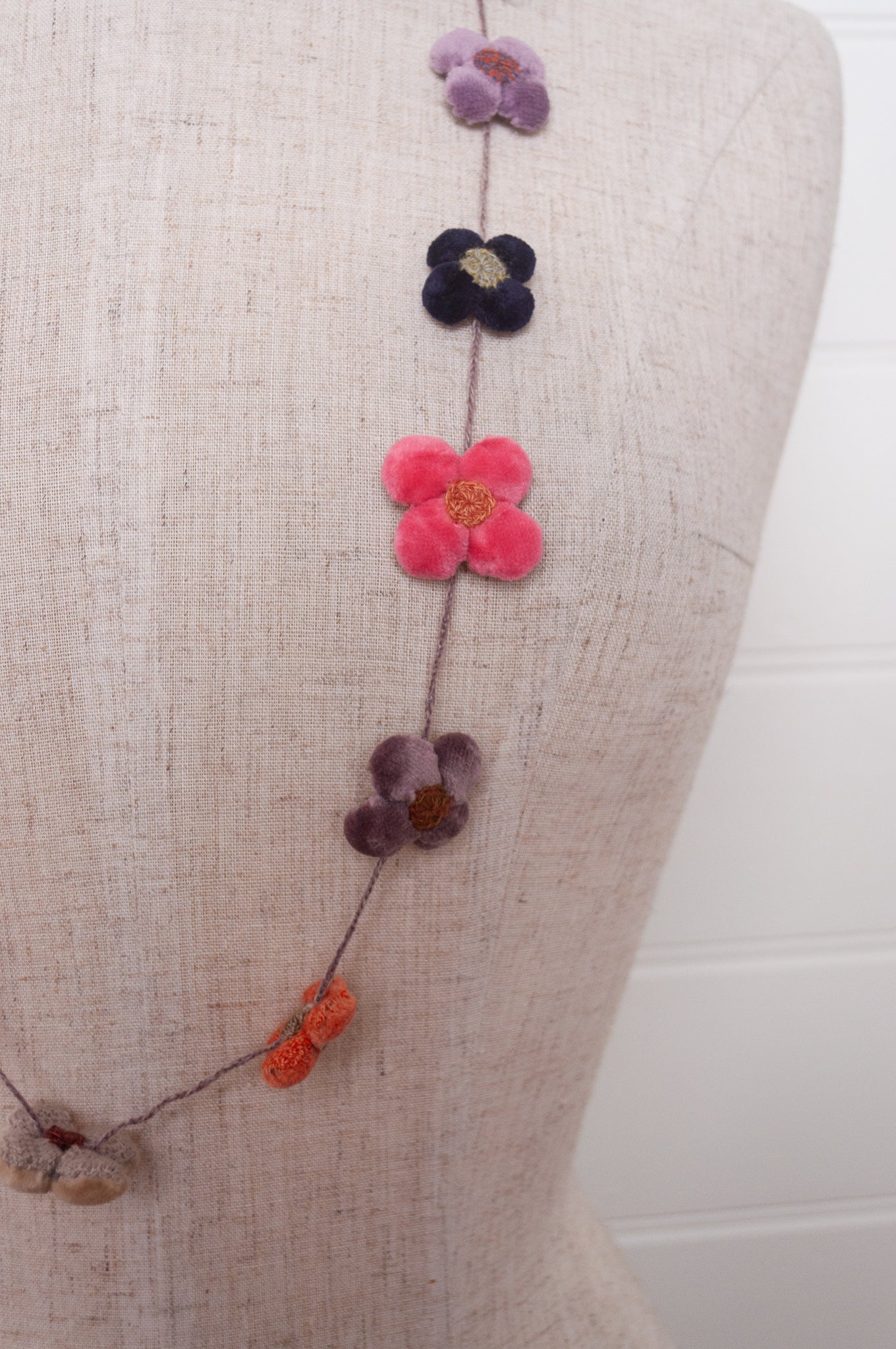 Sophie Digard necklace - Fleur 4 Pétales velours GRO