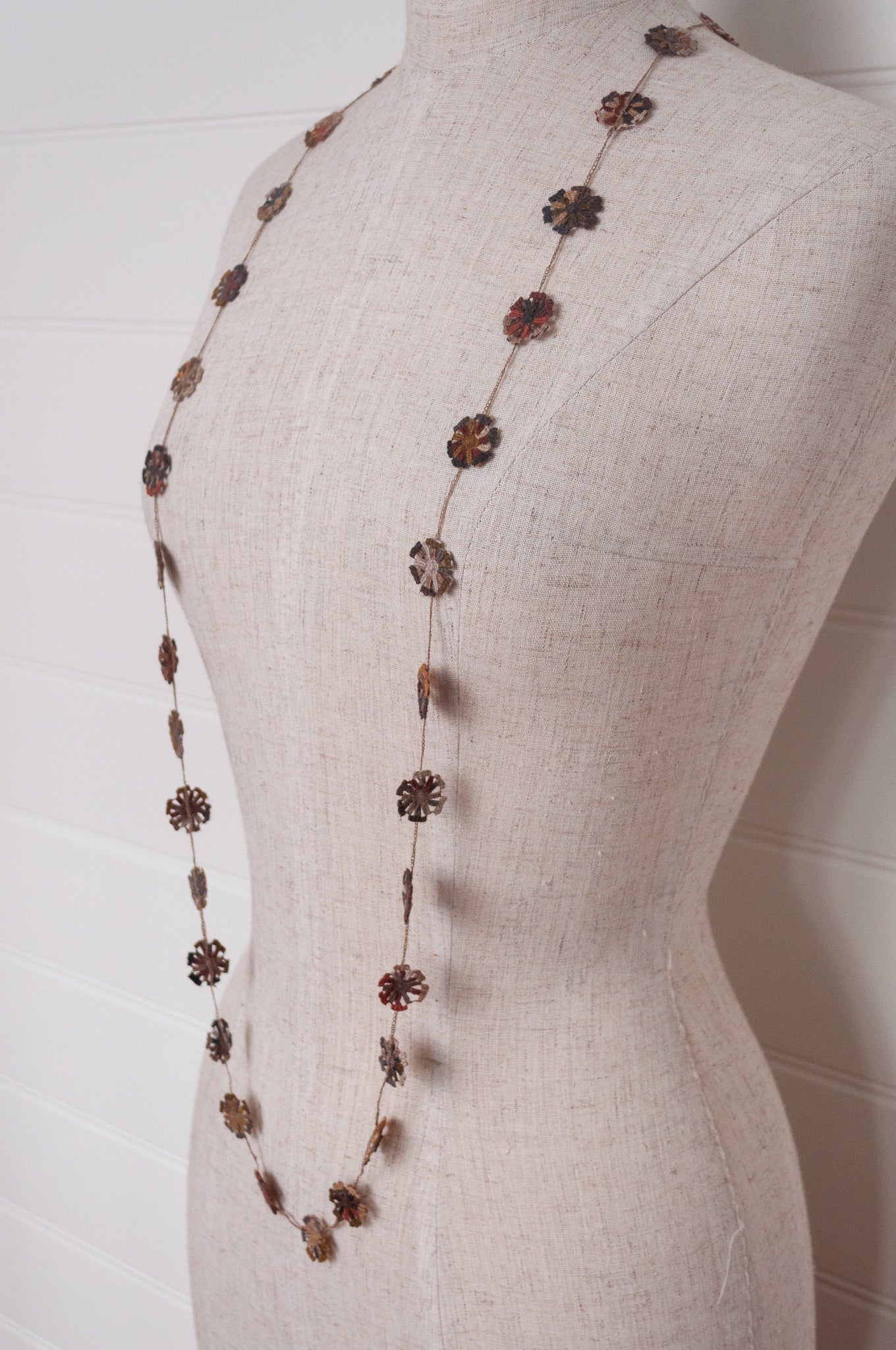 Sophie Digard necklace - pinwheel flowers wren + russet