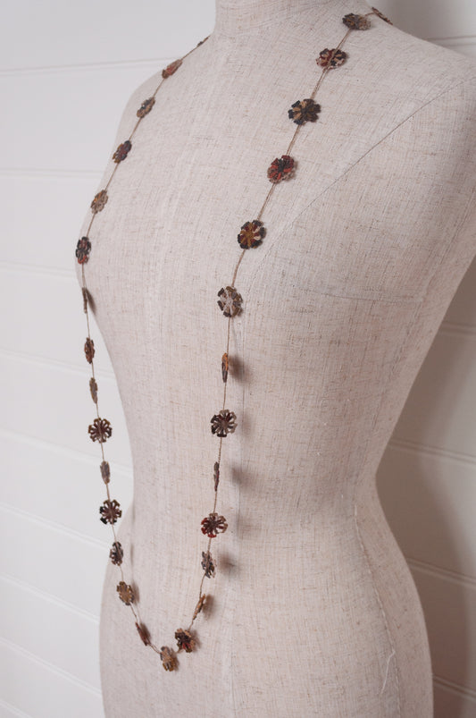 Sophie Digard necklace - pinwheel flowers wren + russet