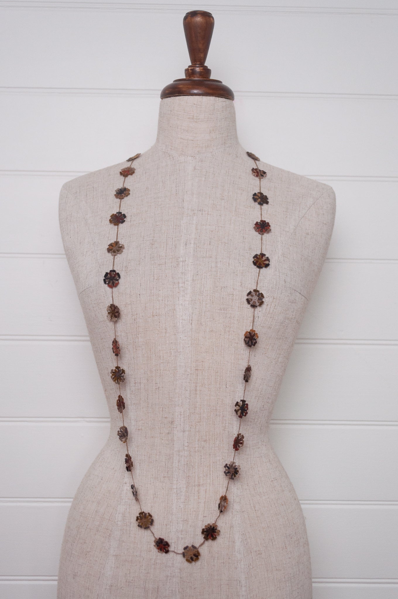 Sophie Digard necklace - pinwheel flowers wren + russet