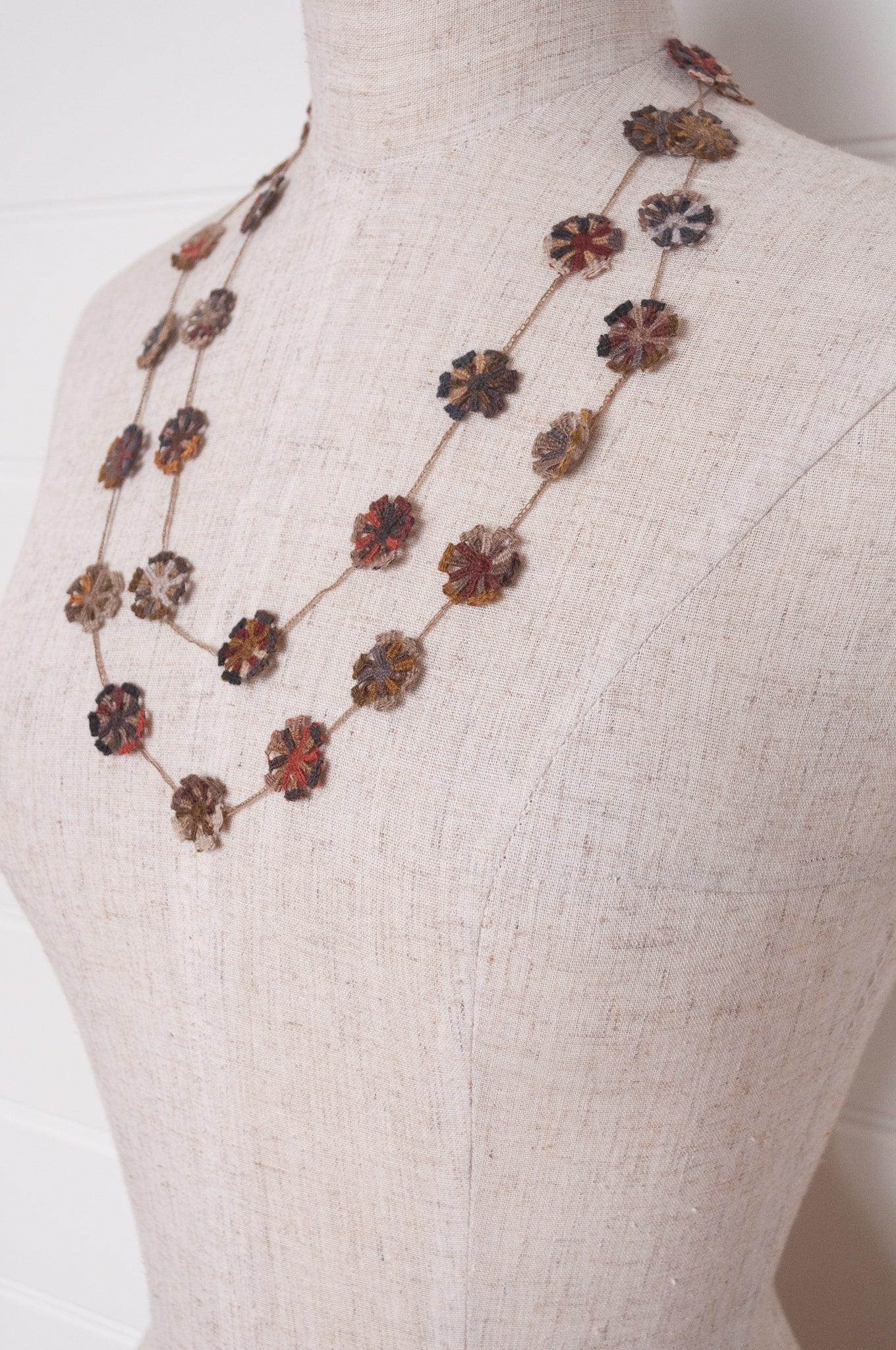 Sophie Digard necklace - pinwheel flowers wren + russet