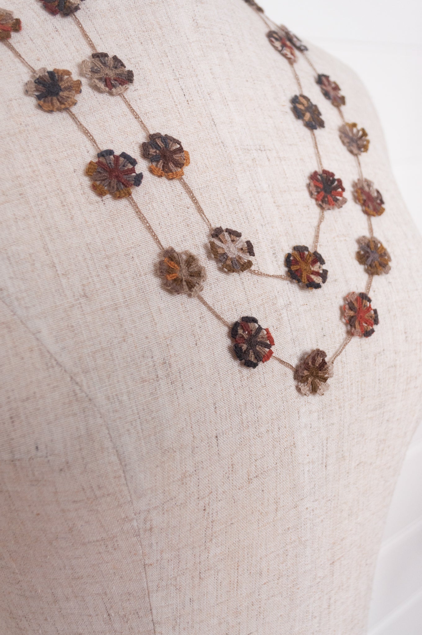 Sophie Digard necklace - pinwheel flowers wren + russet