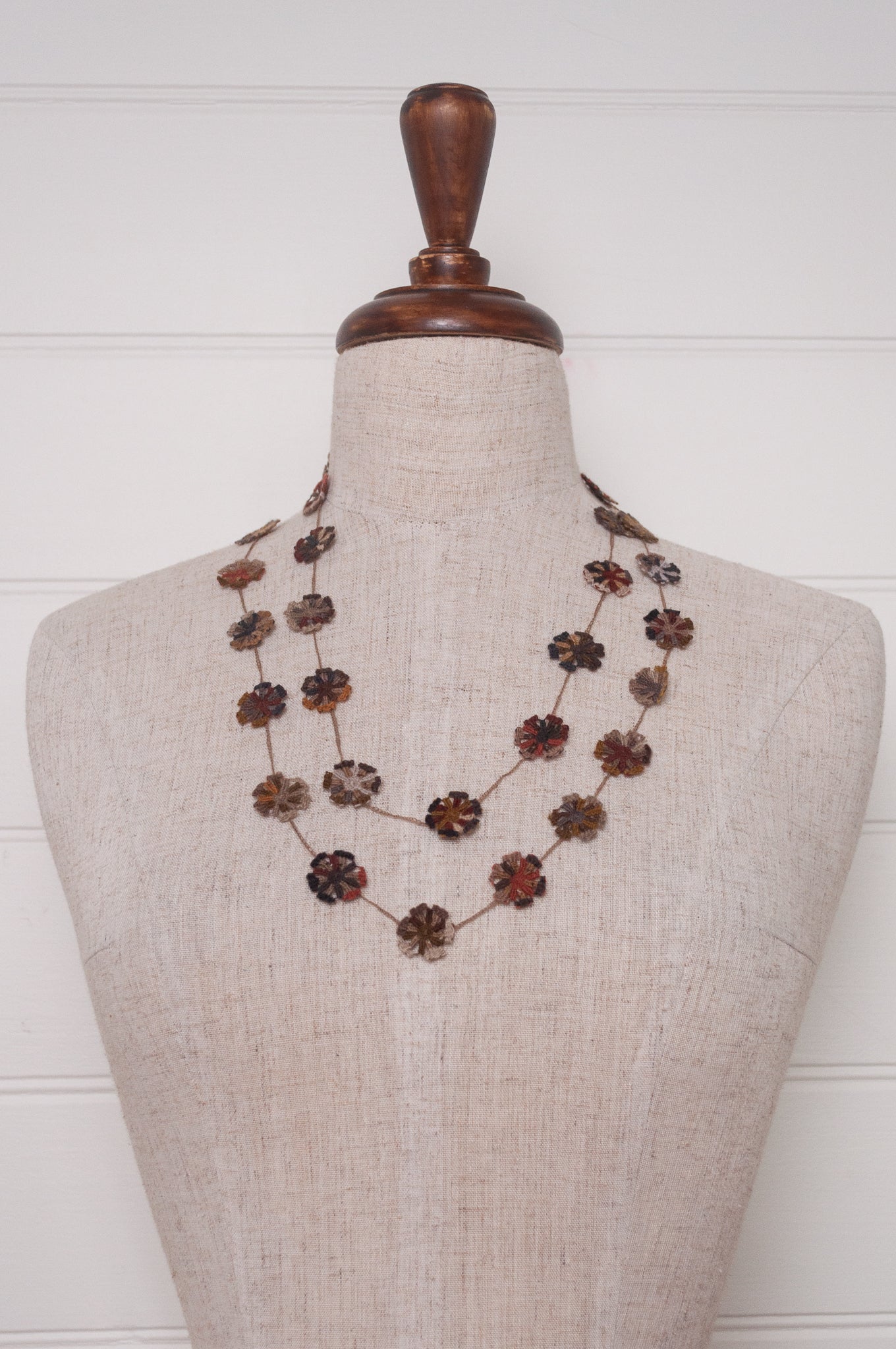 Sophie Digard necklace - pinwheel flowers wren + russet