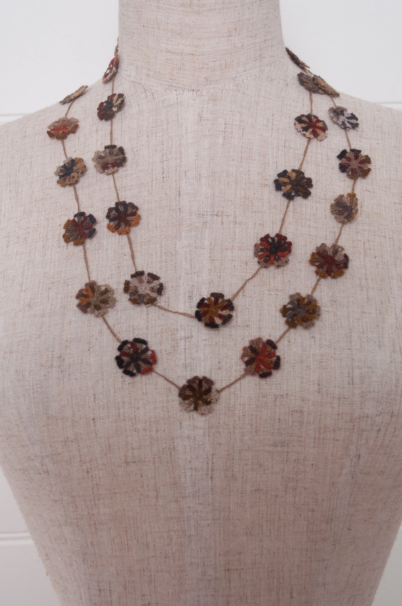 Sophie Digard necklace - pinwheel flowers wren + russet
