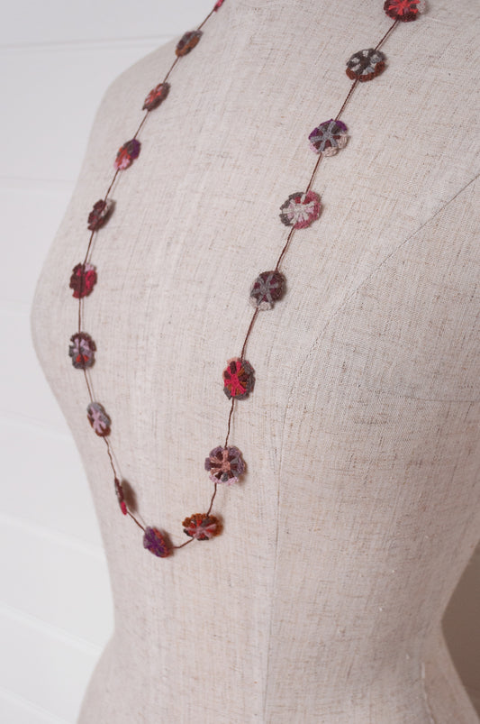 Sophie Digard necklace - pinwheel flowers BRG
