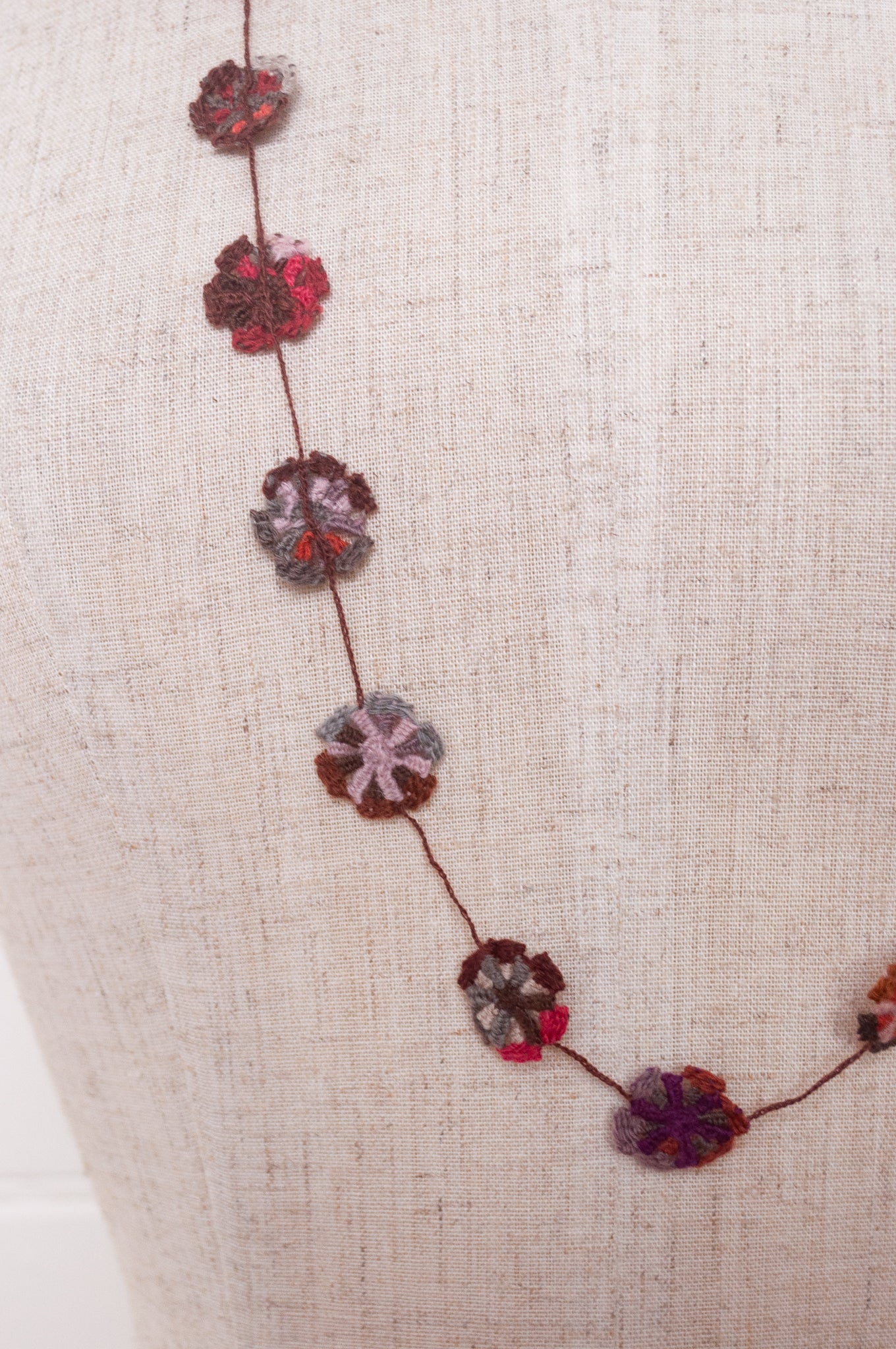 Sophie Digard necklace - pinwheel flowers BRG