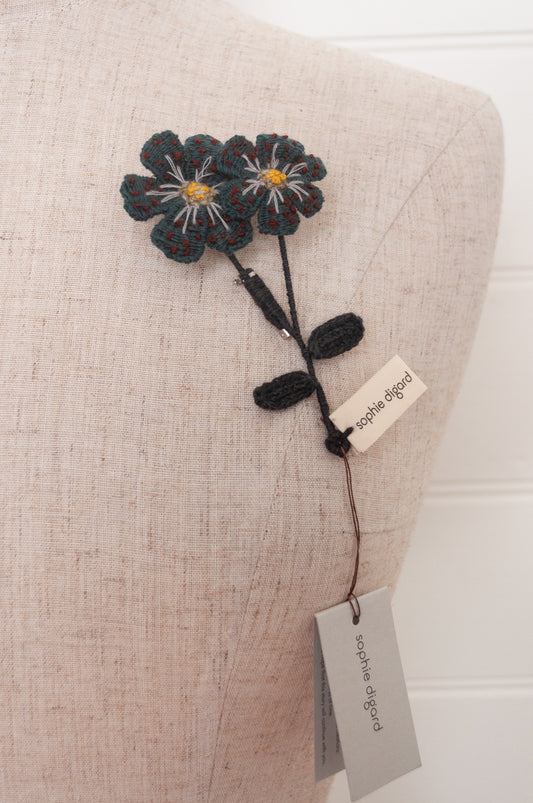 Sophie Digard brooch - deux fleurs AF