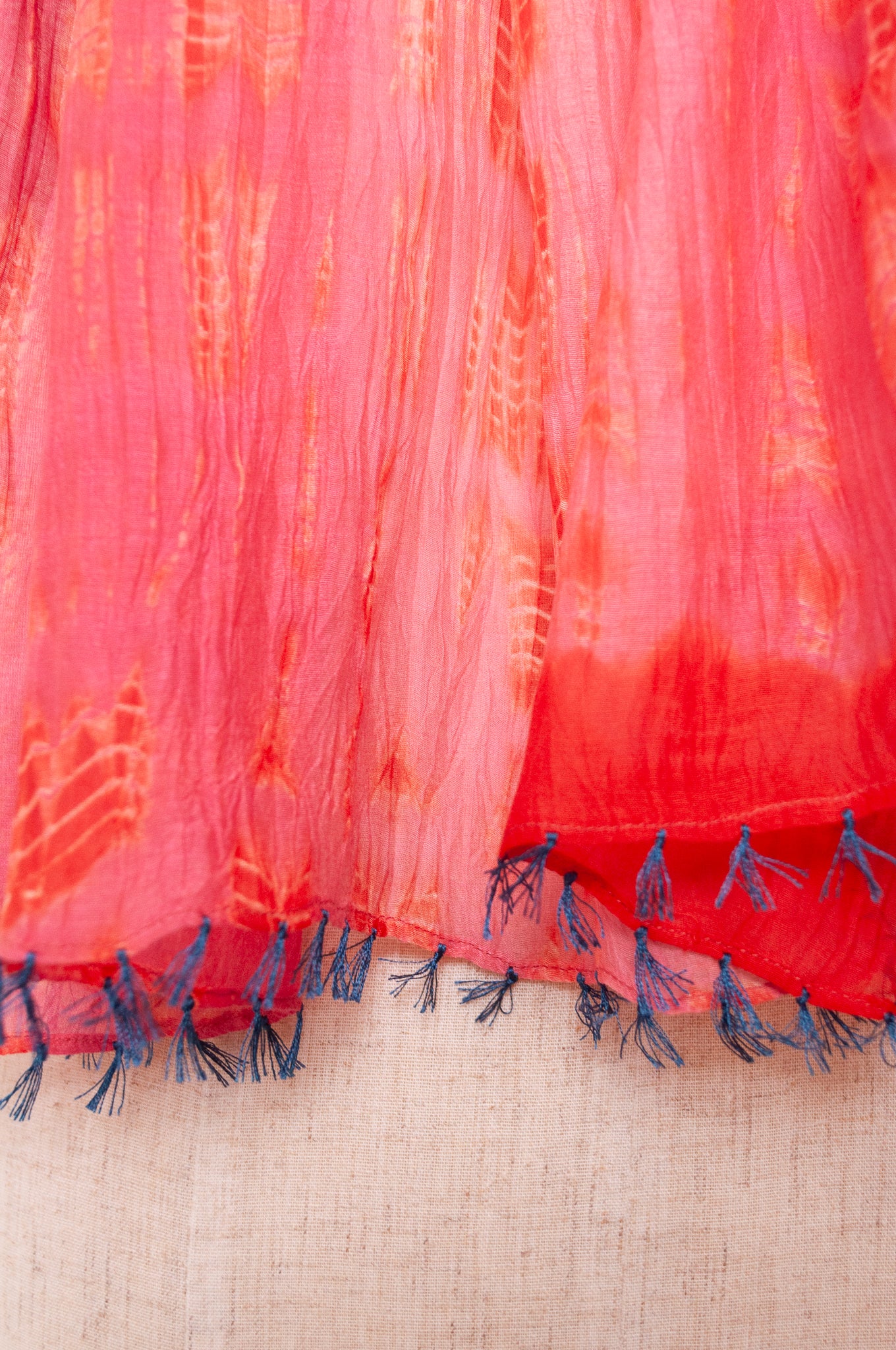 Neeru Kumar cotton and silk shibori scarf - rose