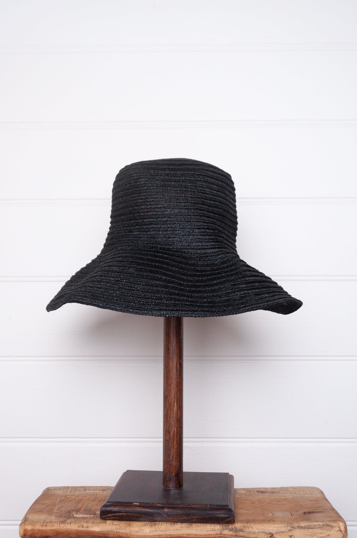 PCNQ made in Japan Leo abaca and cotton sun hat in black.
