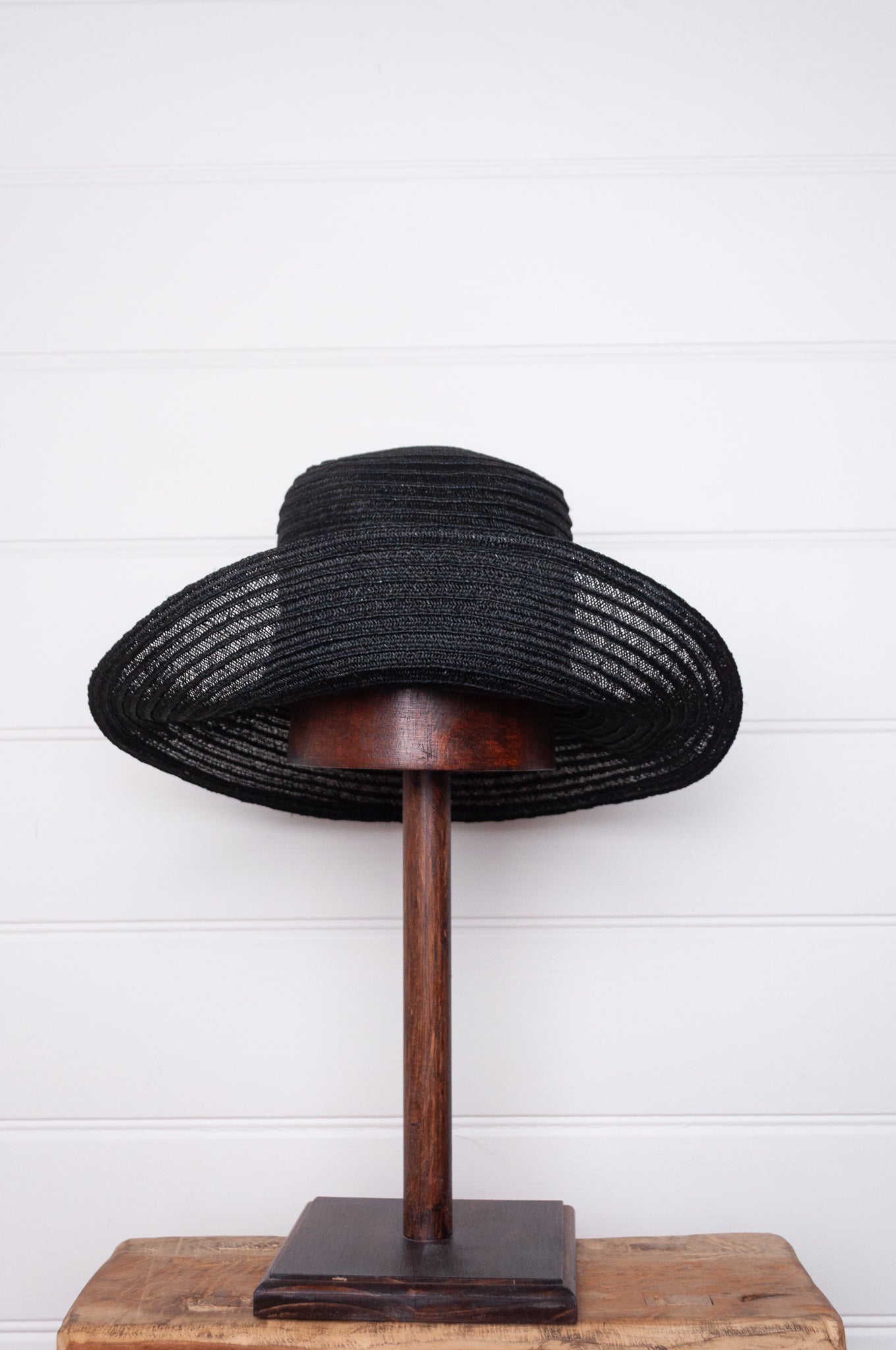 PCNQ made in Japan Leo abaca and cotton sun hat in black.