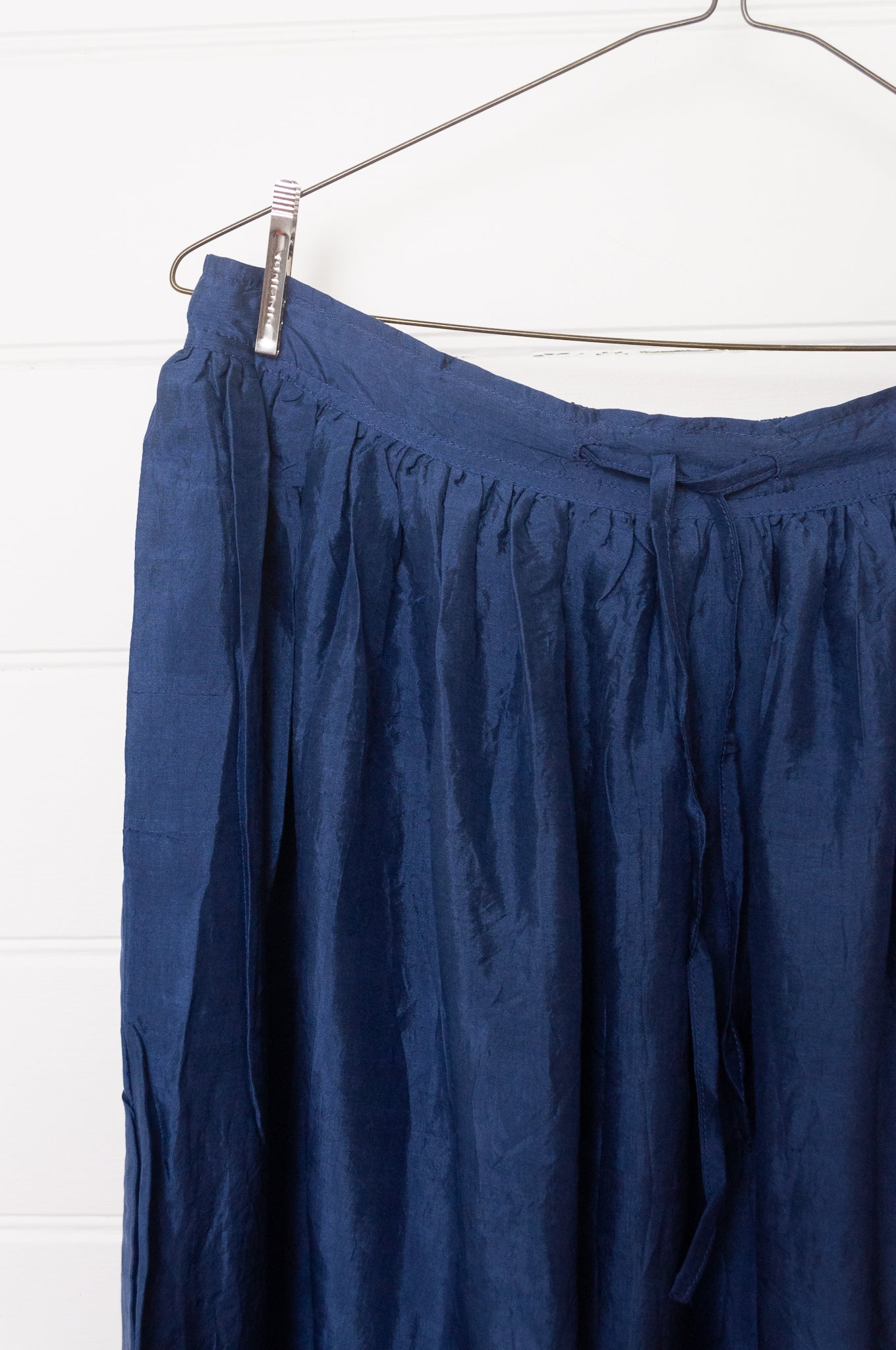 Studio Within x Juniper Hearth silk skirt in midnight blue.