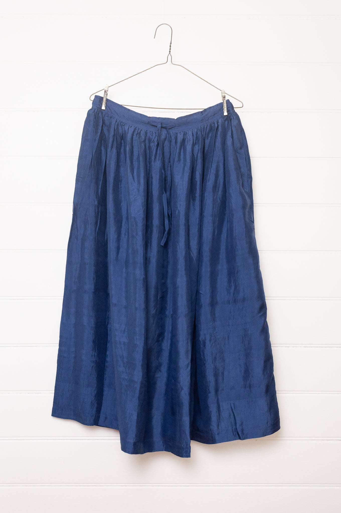 Studio Within x Juniper Hearth silk skirt in midnight blue.