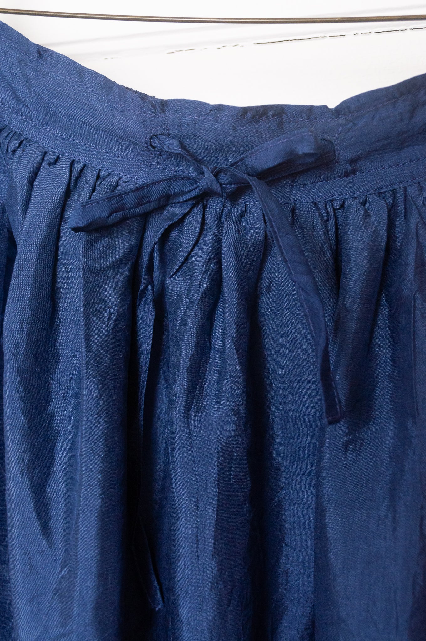 Studio Within x Juniper Hearth silk skirt in midnight blue.
