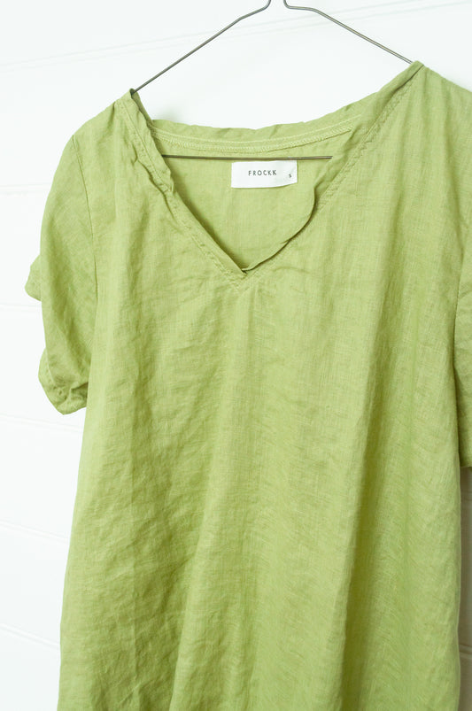 Frockk Ellie V neck top - avocado