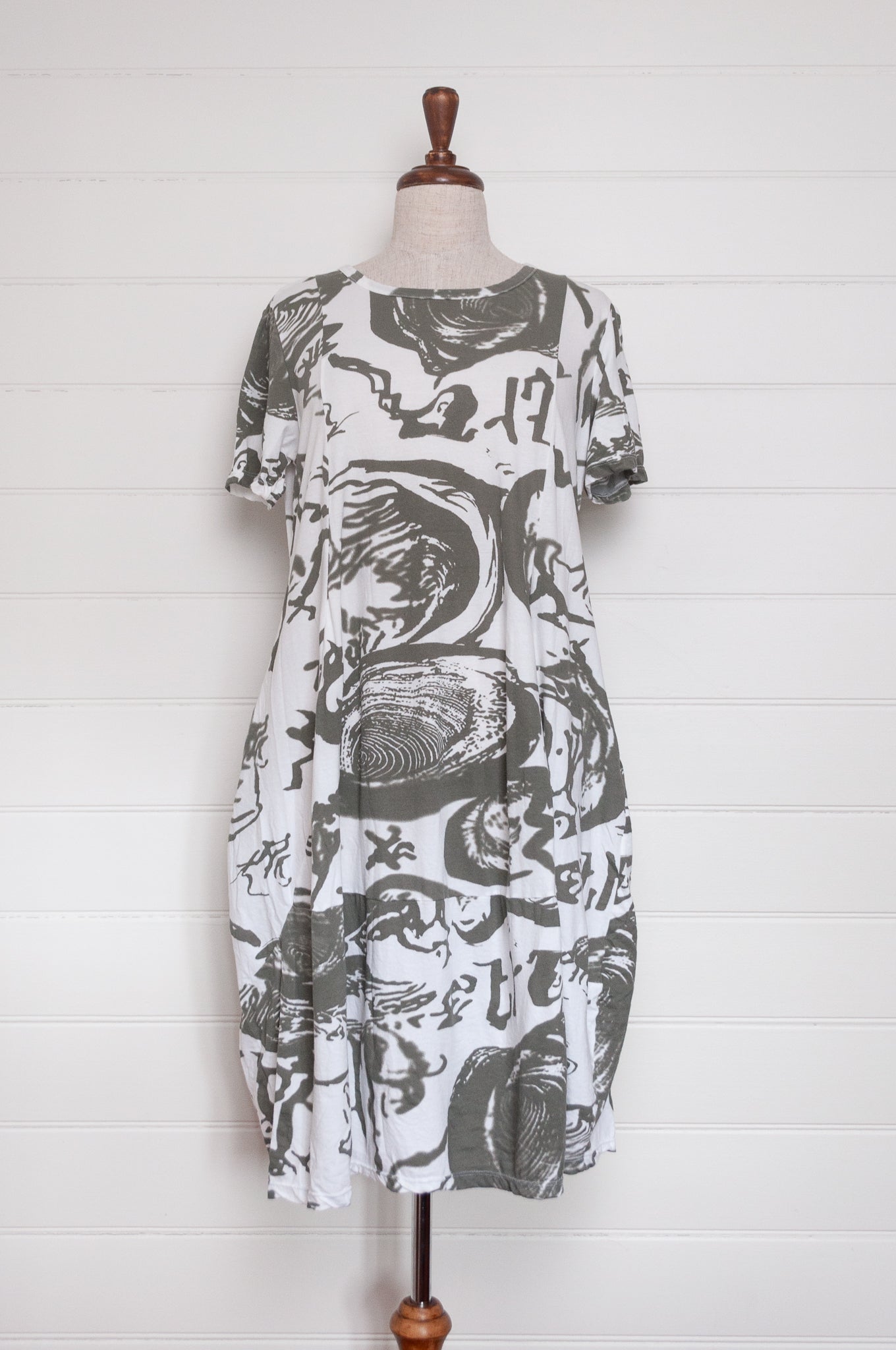 Valia Lagoon dress - white / moss print