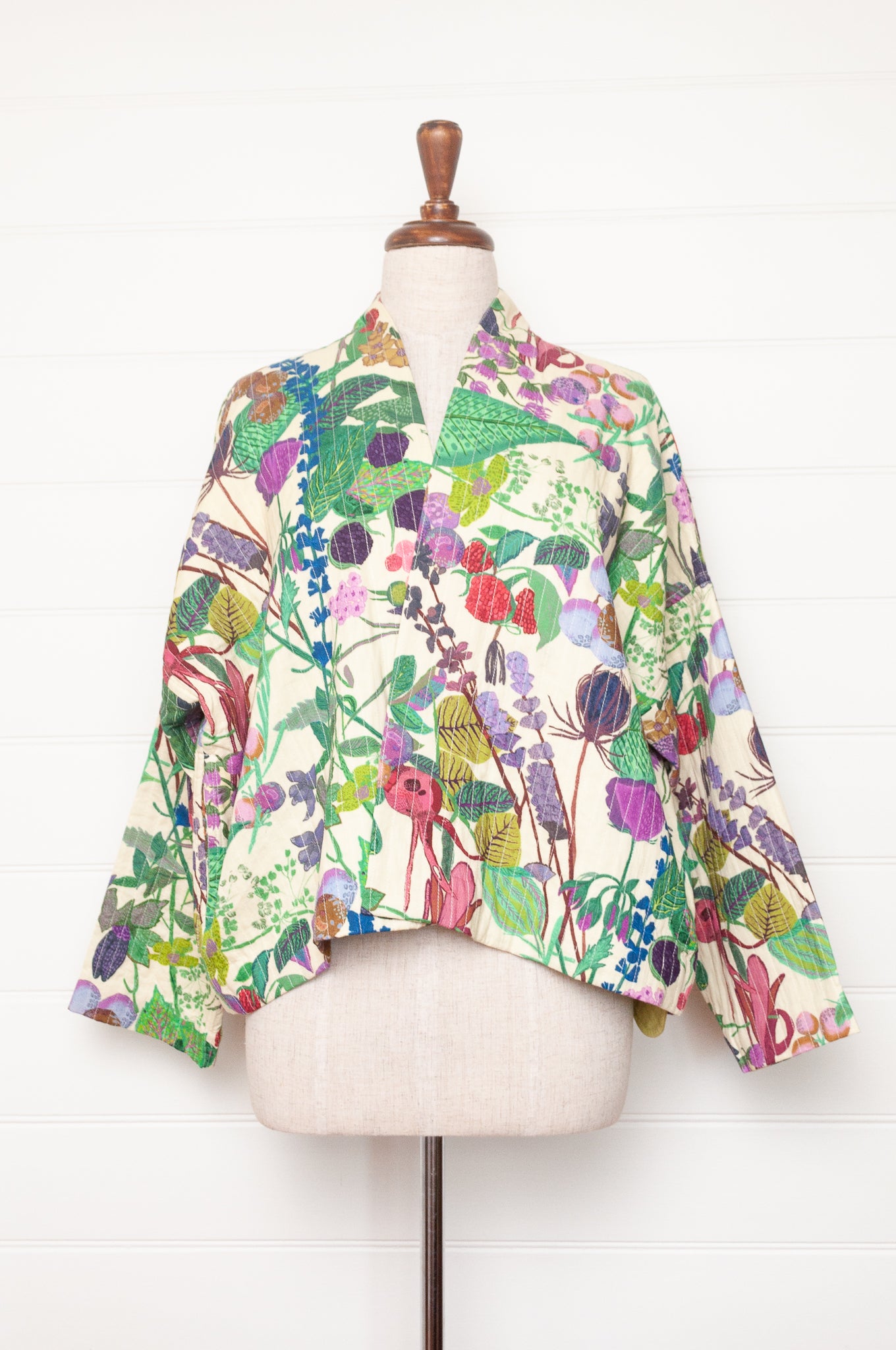 Yavi quilted cotton kimono jacket floral print.