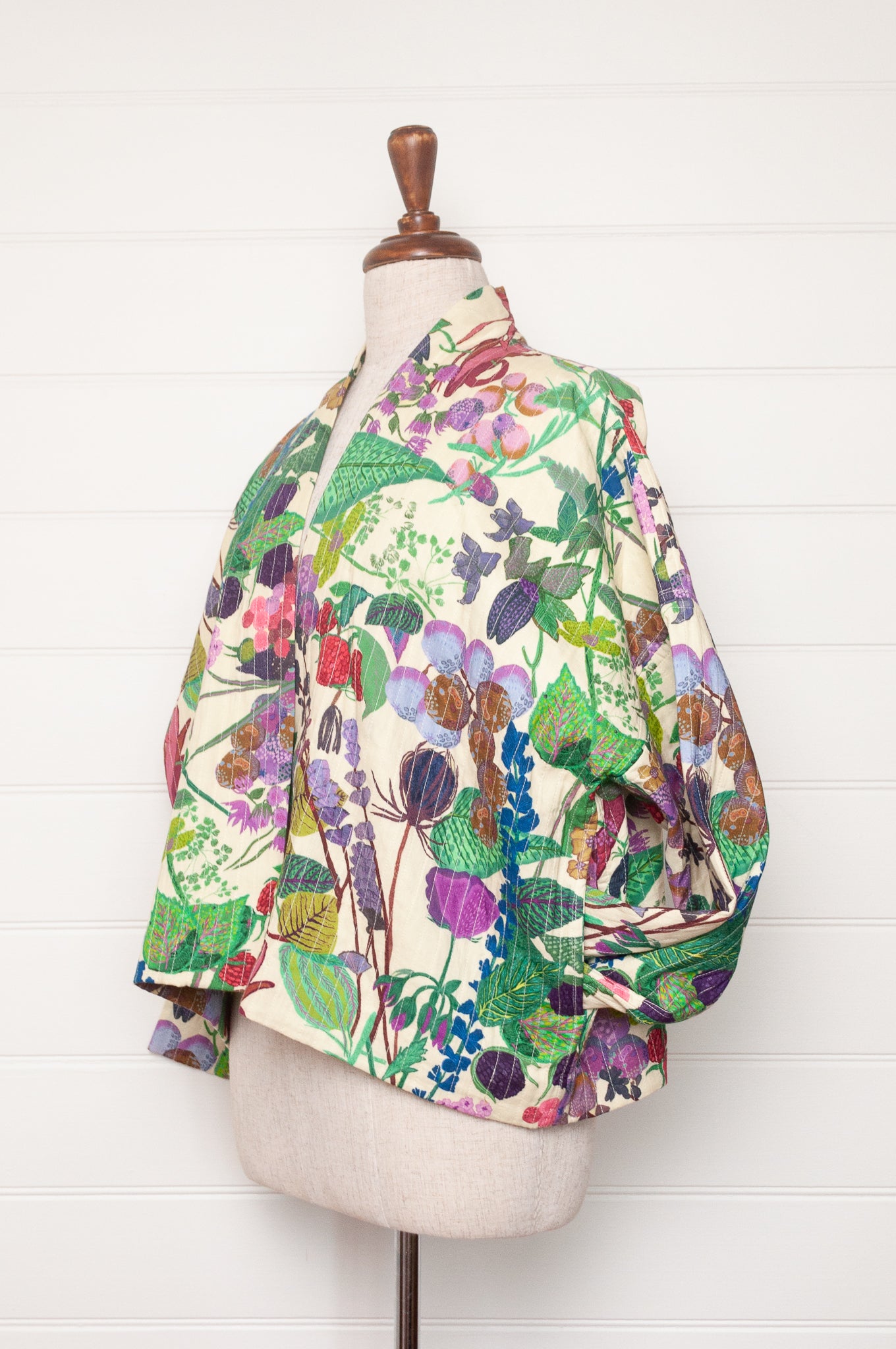 Yavi quilted cotton kimono jacket floral print.