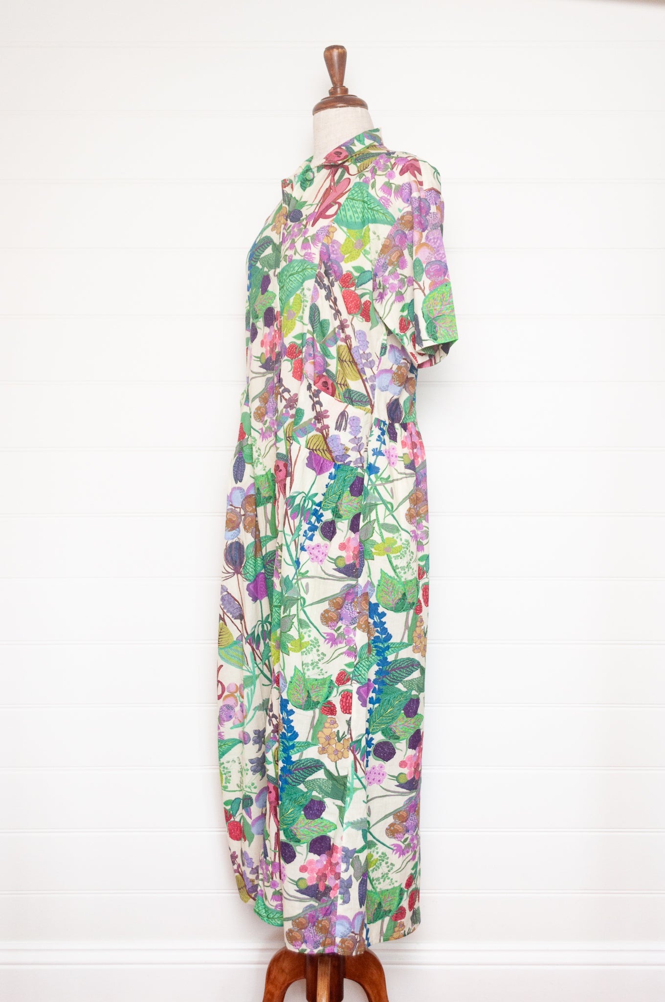 Yavi Laura dress, floral print cotton shirt dress.