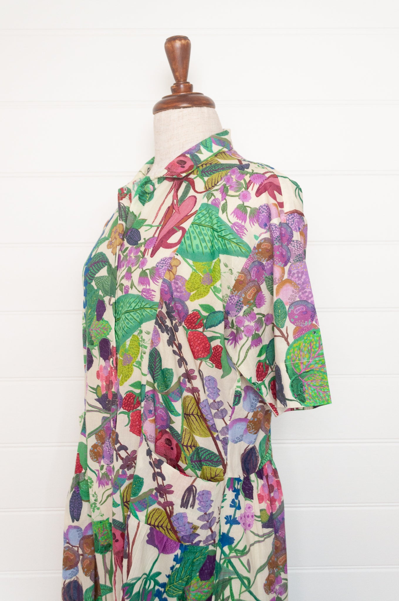 Yavi Laura dress, floral print cotton shirt dress.