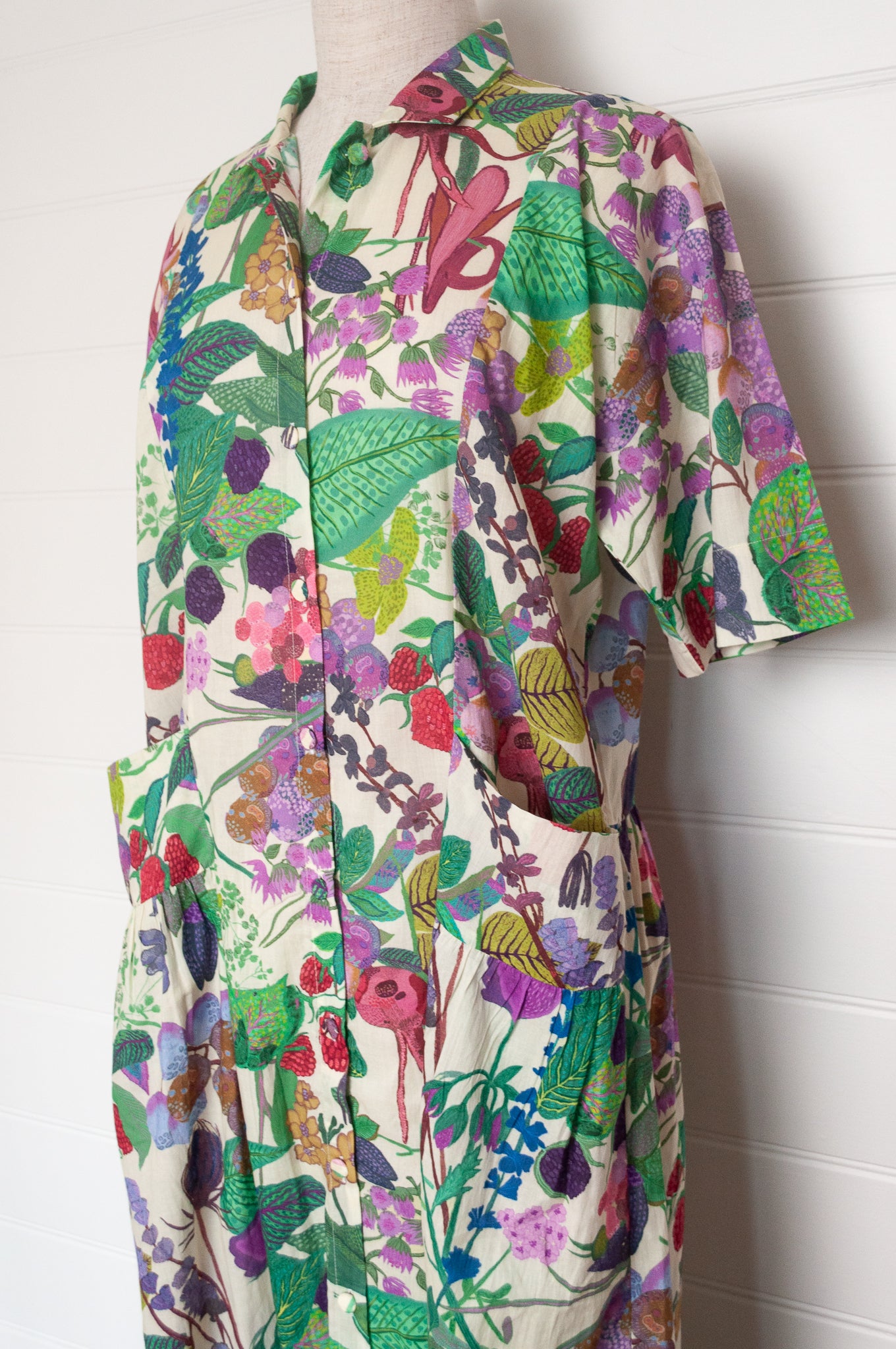 Yavi Laura dress, floral print cotton shirt dress.