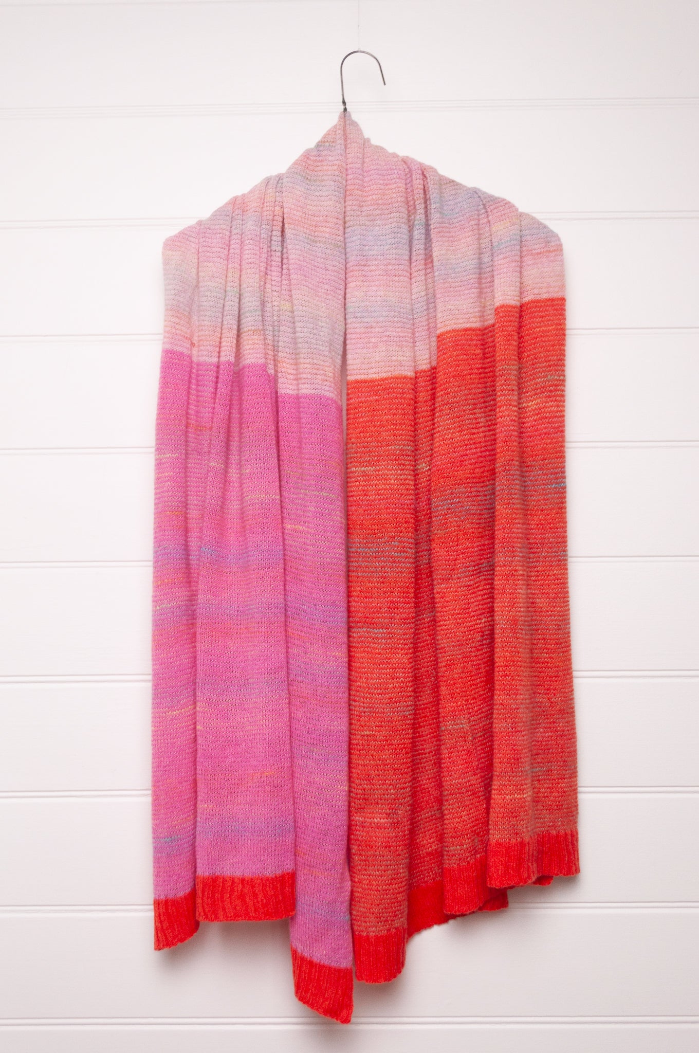 Eribe Treeline fine wool wrap in bubblegum.