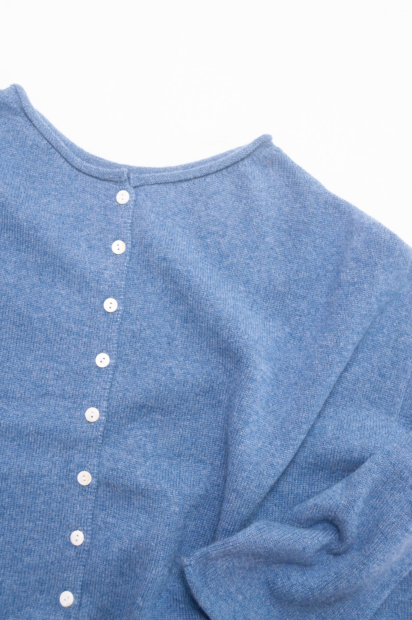 One size reversible cashmere cardi - denim