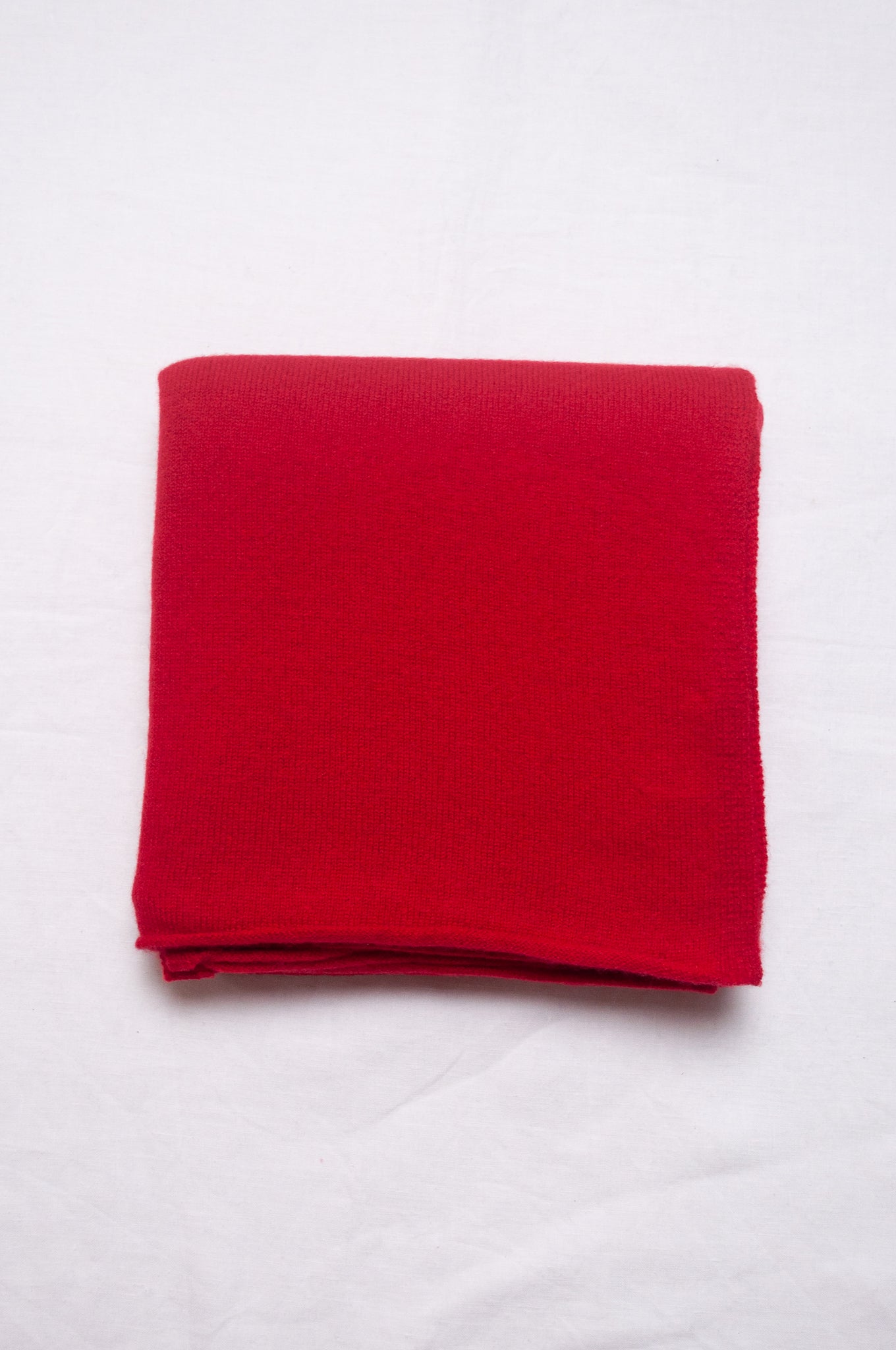 Juniper Hearth pure cashmere scarf in scarlet red.