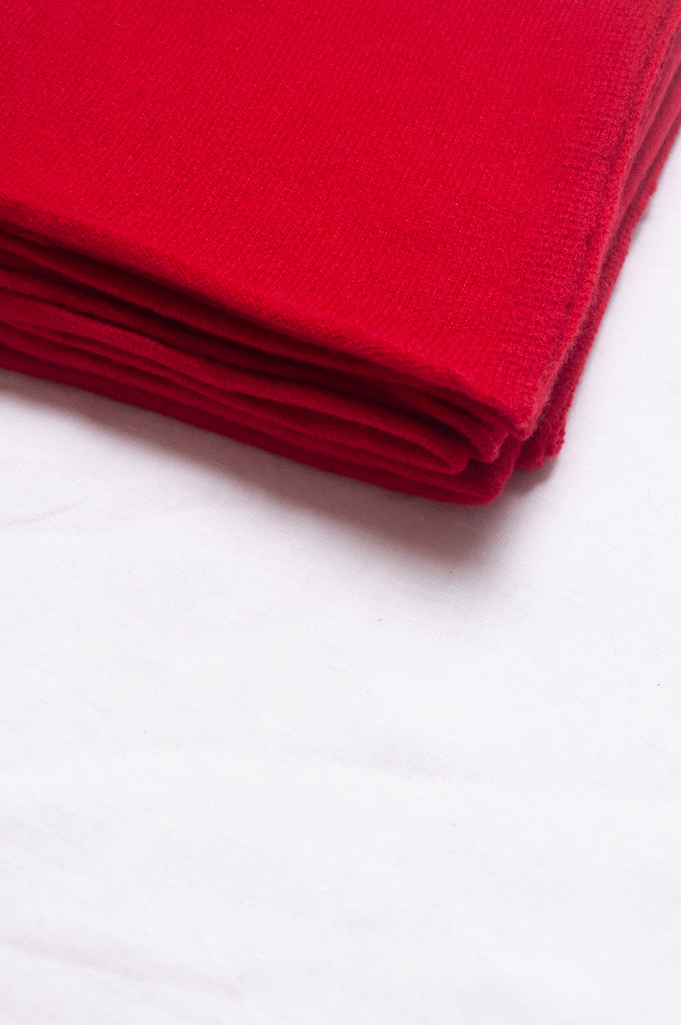 Juniper Hearth pure cashmere scarf in scarlet red.
