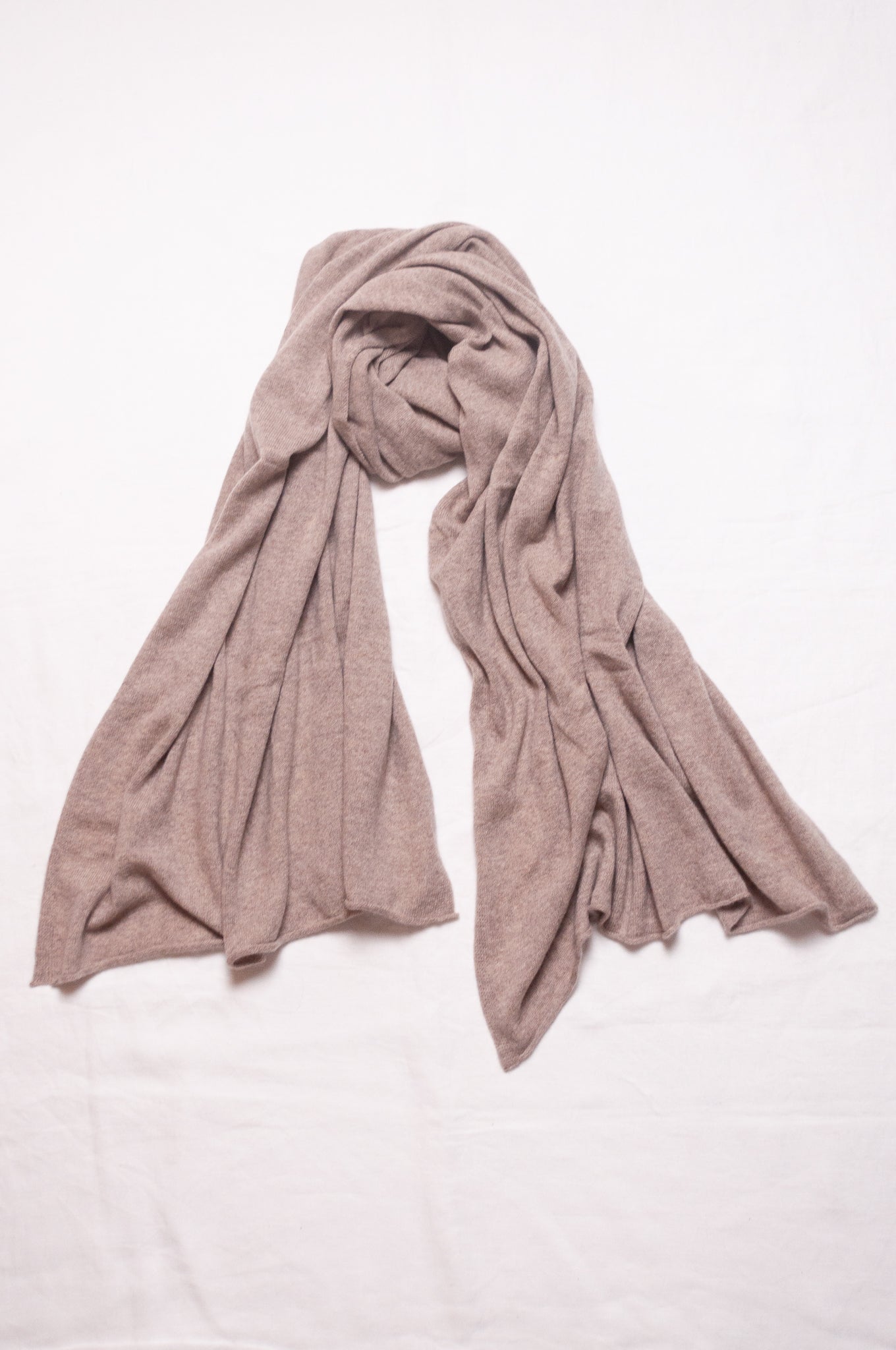 Juniper Hearth pure cashmere scarf in biscuit beige.