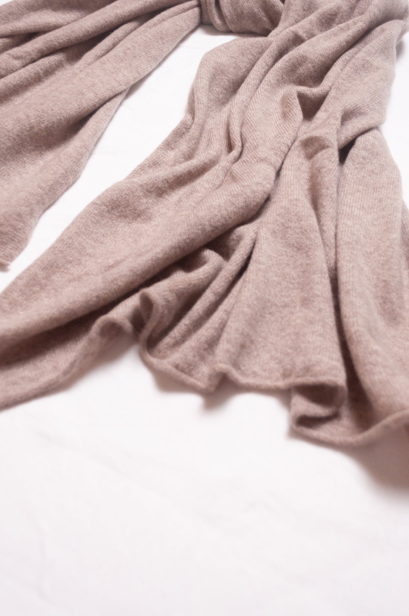 Juniper Hearth pure cashmere scarf in biscuit beige.