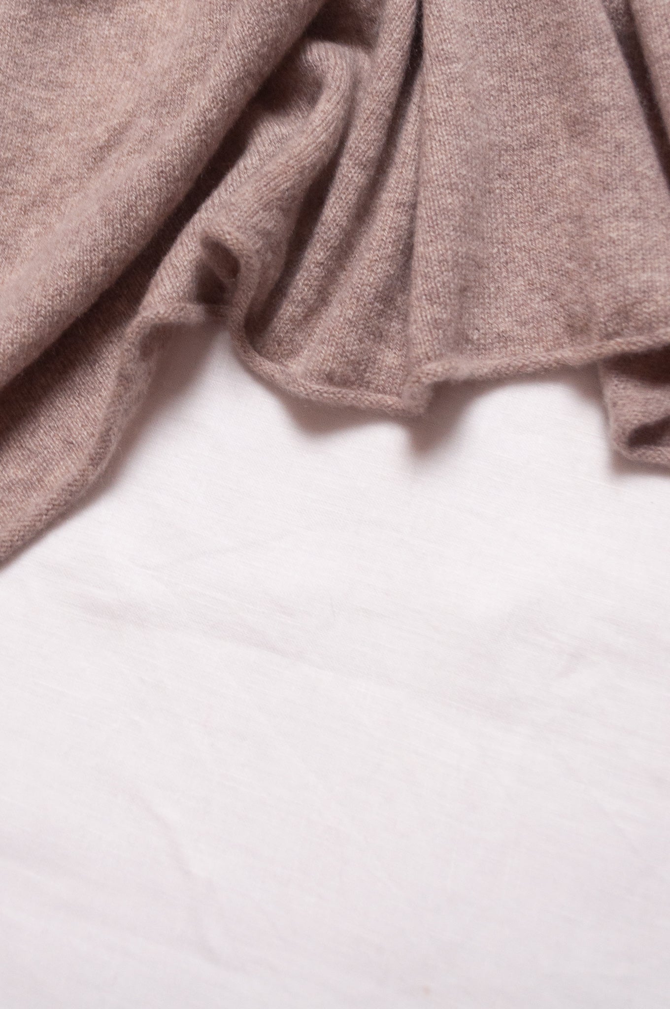 Juniper Hearth pure cashmere scarf in biscuit beige.