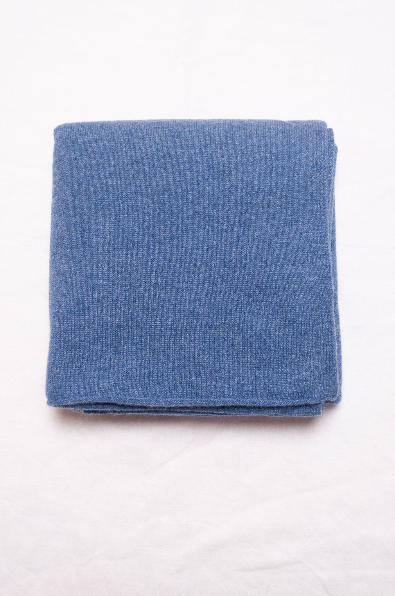 Juniper Hearth pure cashmere scarf in denim blue.