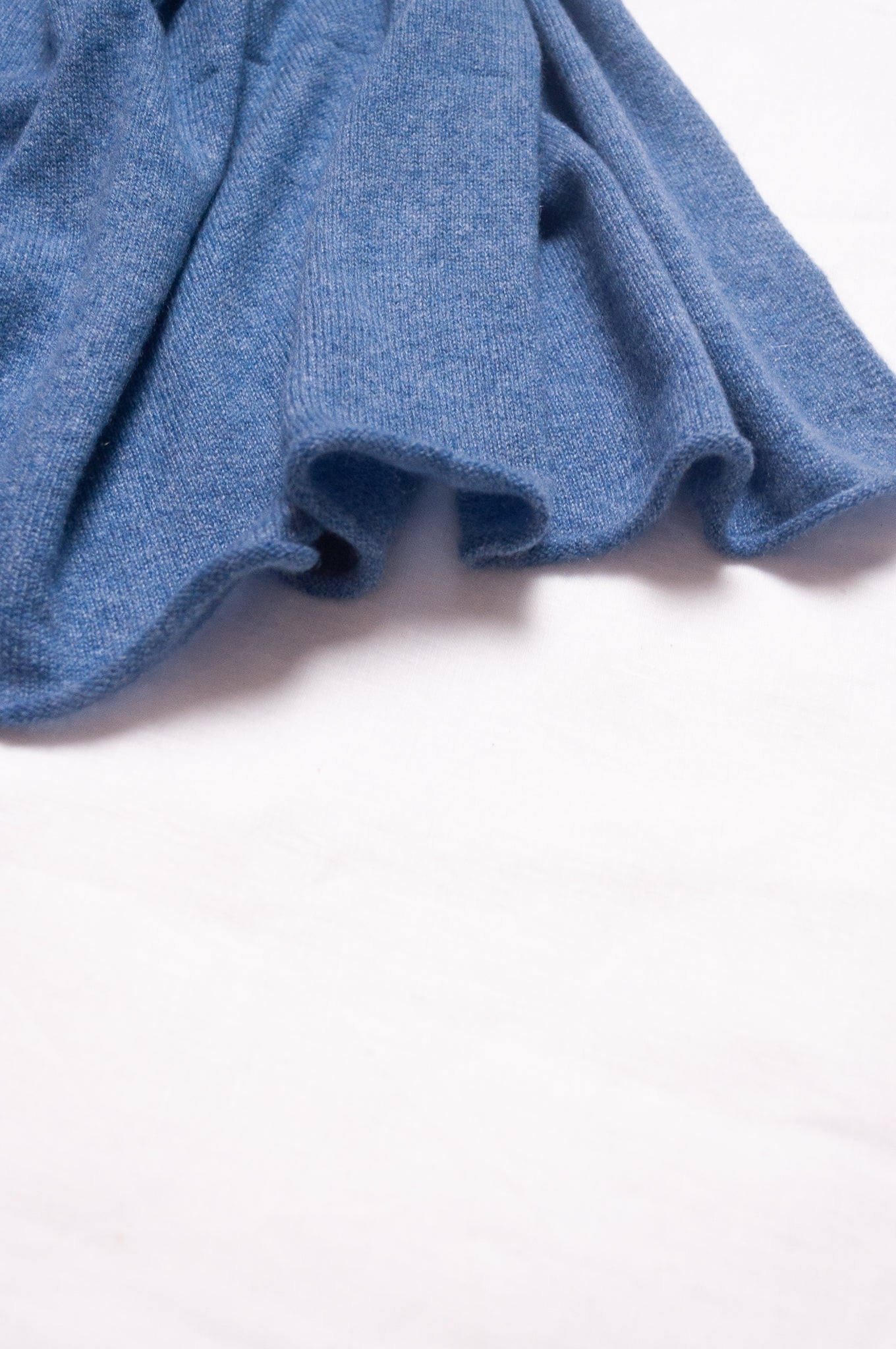 Juniper Hearth pure cashmere scarf in denim blue.