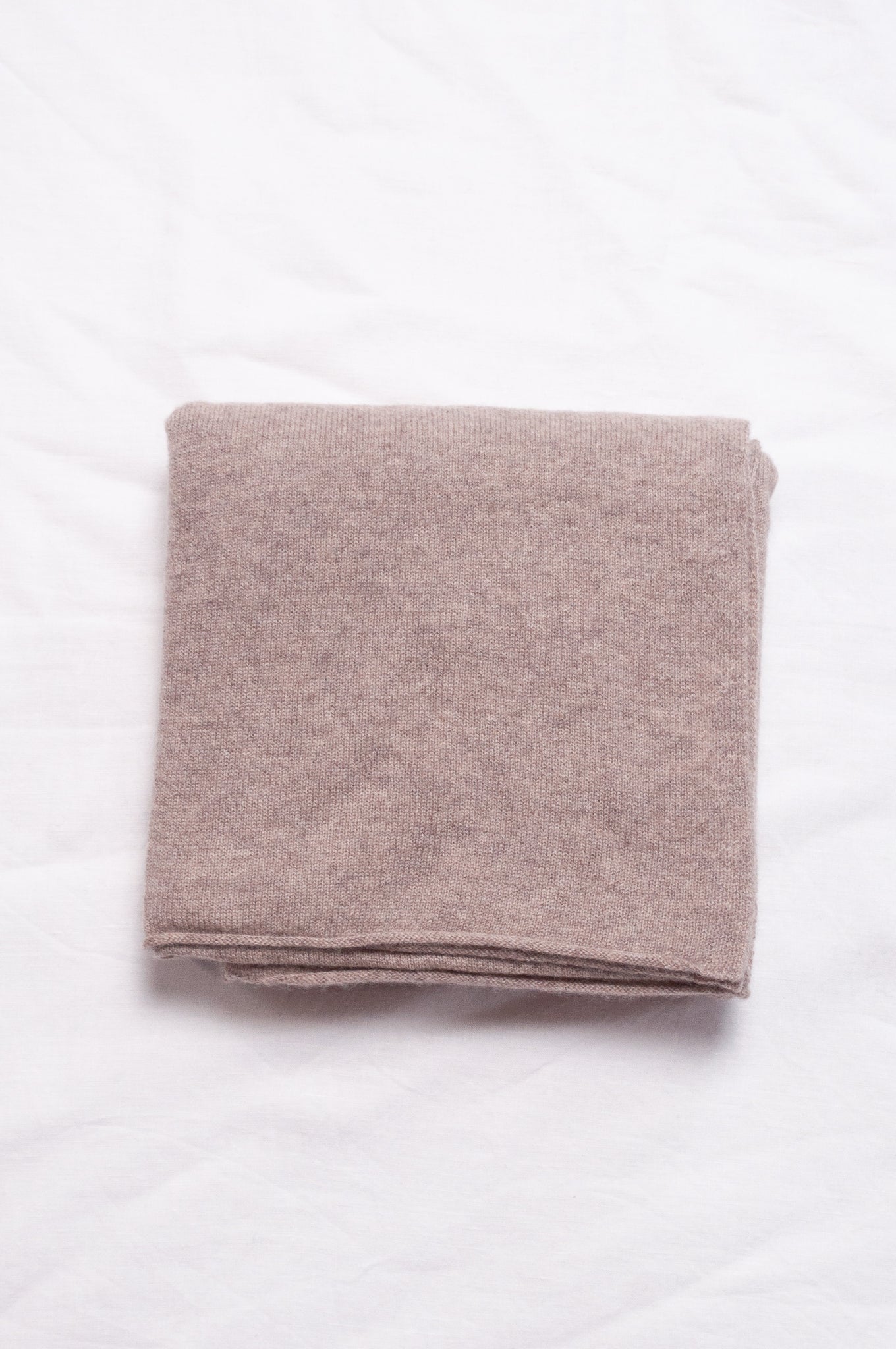 Juniper Hearth pure cashmere scarf in biscuit beige.
