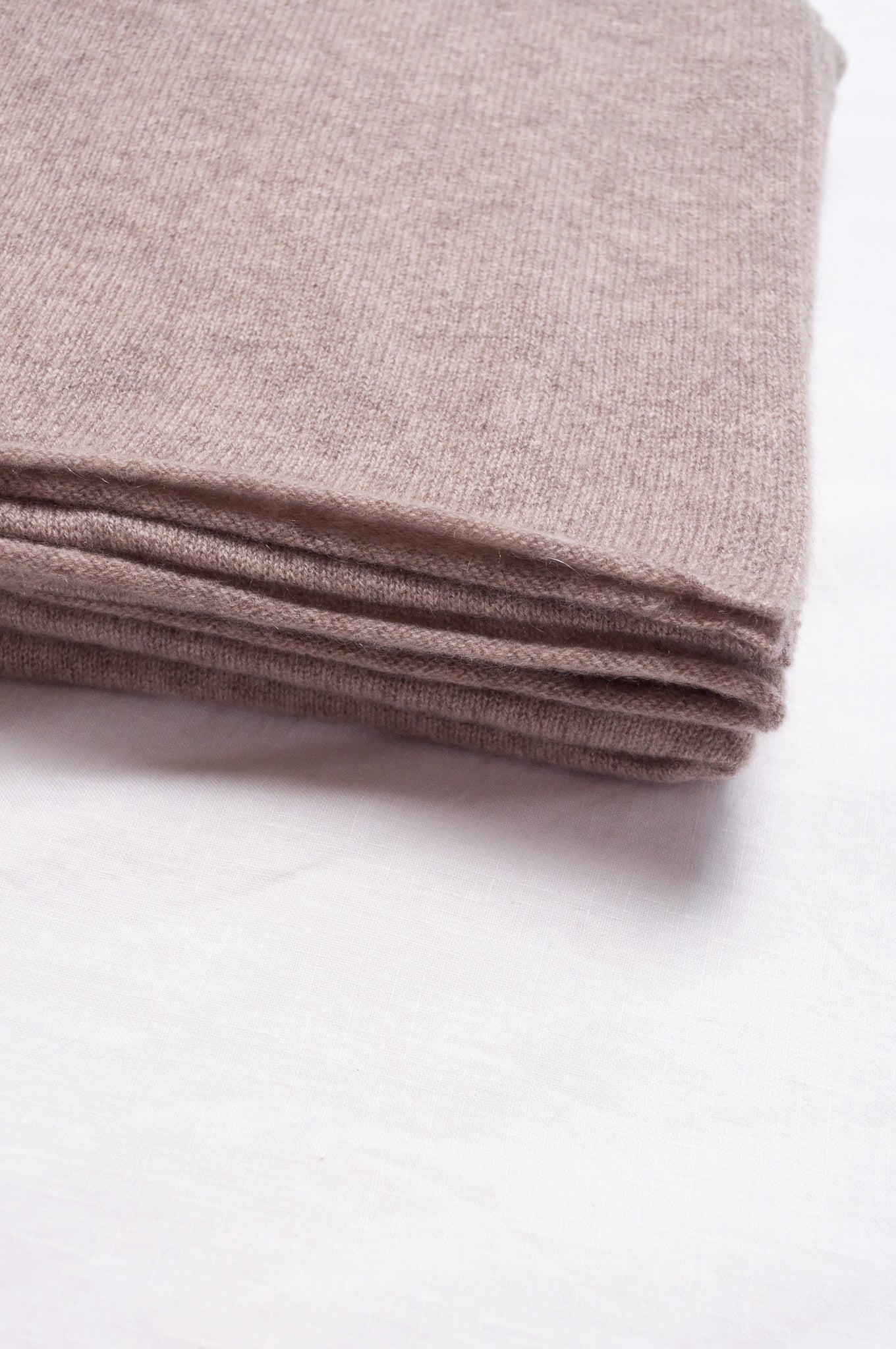 Juniper Hearth pure cashmere scarf in biscuit beige.