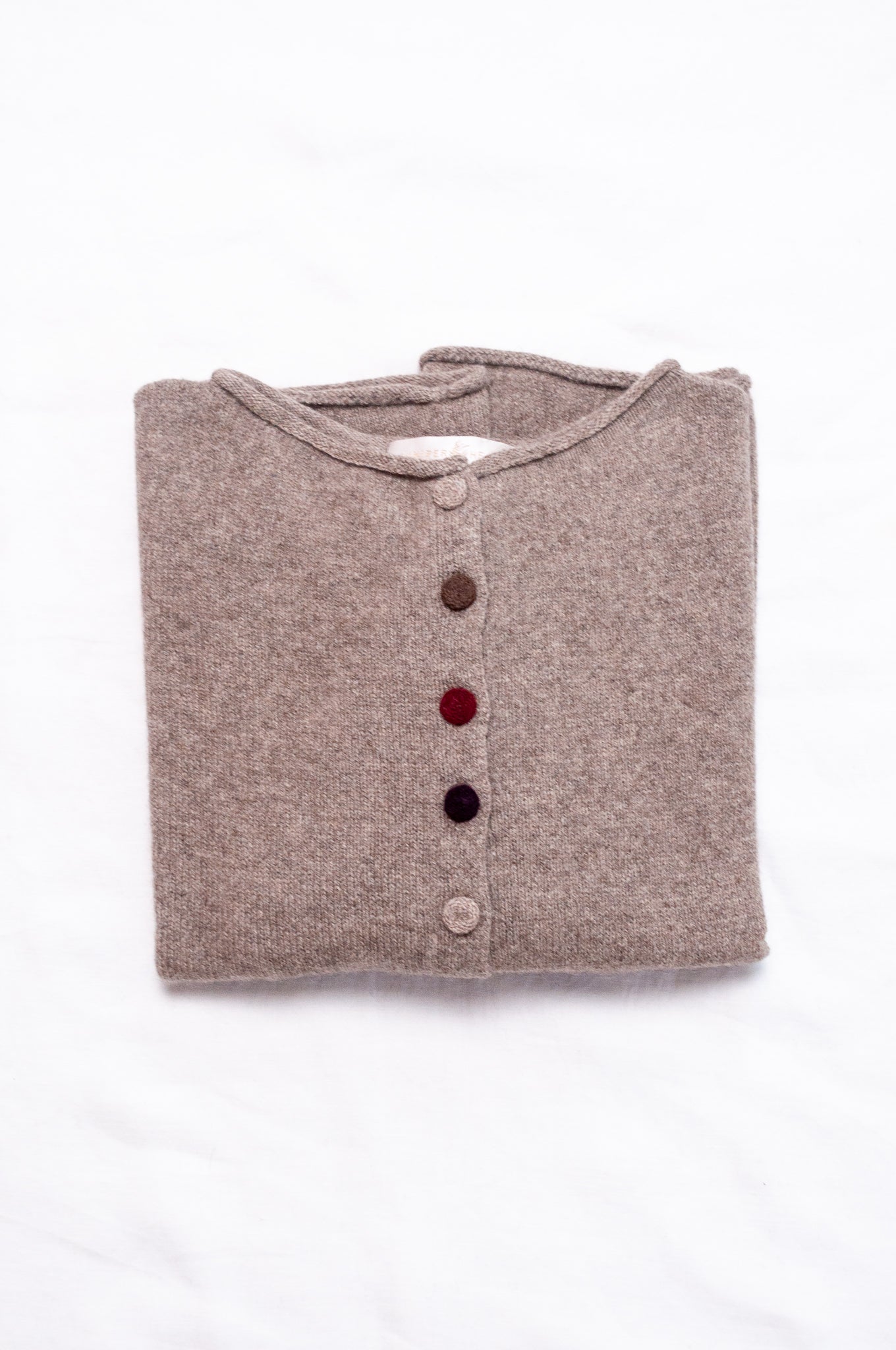 One size reversible baby yak wool cardigan in natural.