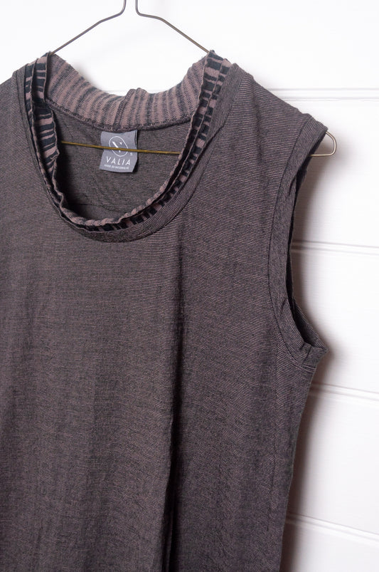Valia merino wool Matilda tank top in slate charcoal grey.