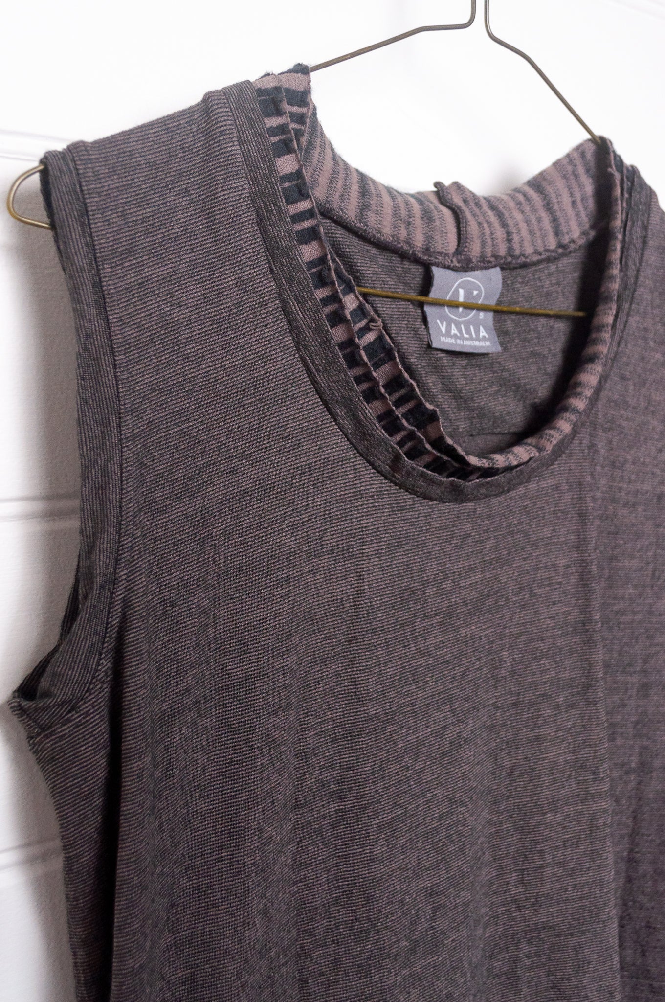 Valia merino wool Matilda tank top in slate charcoal grey.