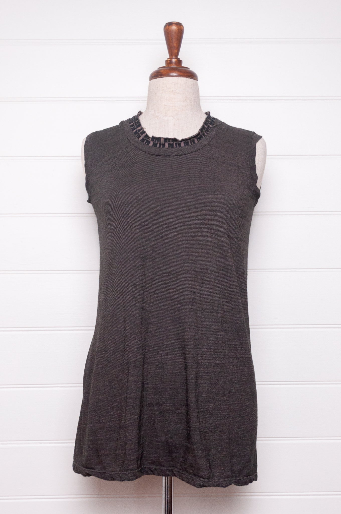 Valia merino wool Matilda tank top in slate charcoal grey.