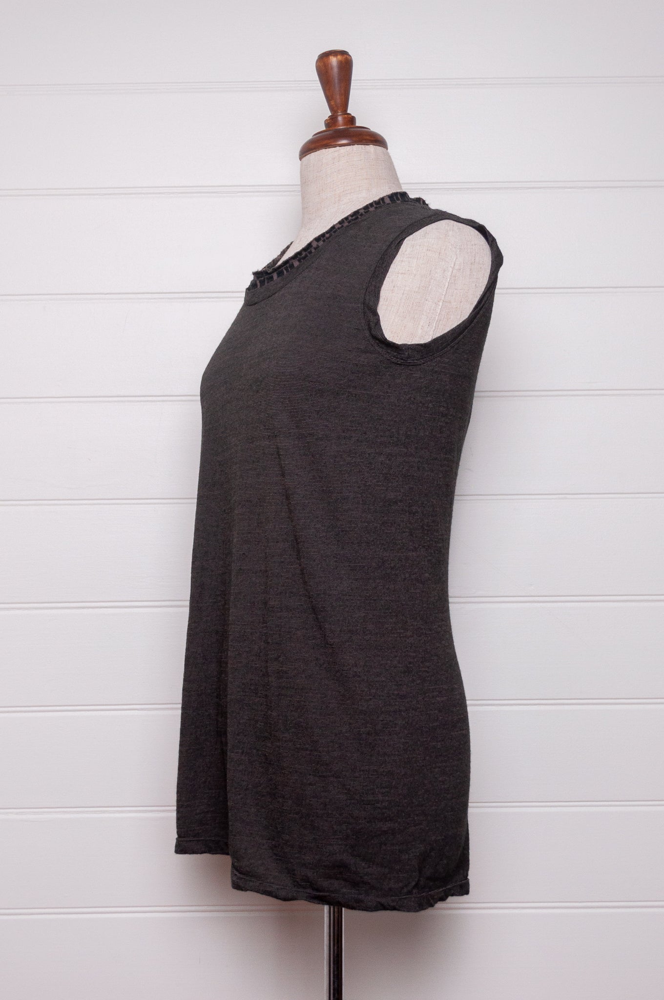 Valia merino wool Matilda tank top in slate charcoal grey.