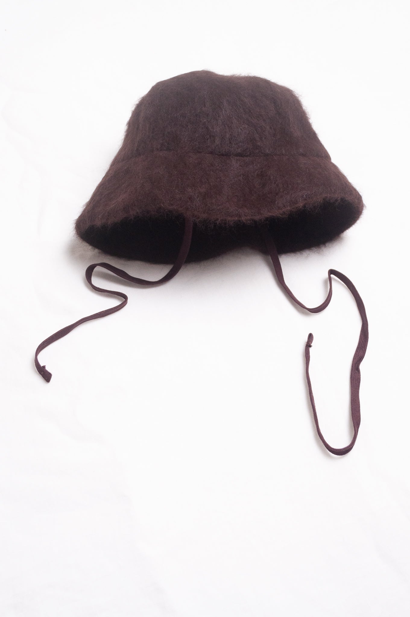 Parcnique PCNQ Angora felt cloche hat in brown.